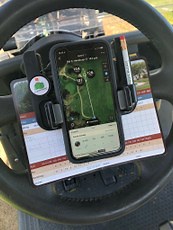 Caddie Buddy Scorecard Pro – Golf Cart Steering Wheel Phone Mount – Made in USA