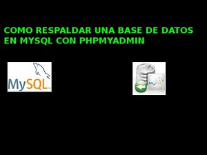 COMO RESPALDAR UNA BASE DE DATOS EN MYSQL CON PHPMYADMIN