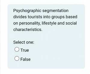 Psychographic segmentation divides tourists into groups based o... | Filo