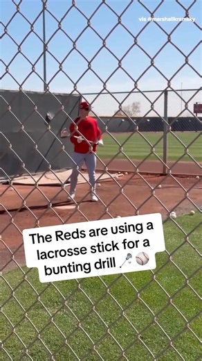 22K views · 76 reactions | Using a lacrosse stick helps teach a batter proper bunting technique by “catching the pitch with their bat” | CBS Sports | Facebook
