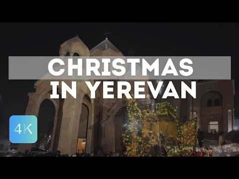 Christmas in Yerevan - Walking Tour In Armenia 4K 60fps