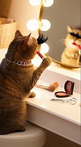 Tabby the Cat Caught in Makeup and Eyelash Extensions at the Vanity! Her Owner, Tammy, Gets Angry!