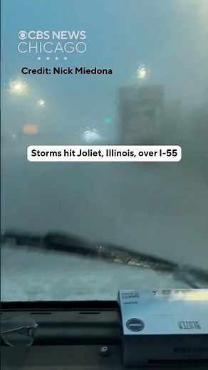 Storms hit Joliet, Illinois, causing dangerous driving conditions on I-55.