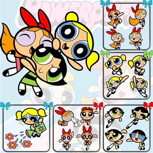 100  Powerpuff Girls PNG Bundle, Powerpuff Clipart Images, Cartoon PNG Files, Transparent Background, Digital Download, Instant Download - Etsy