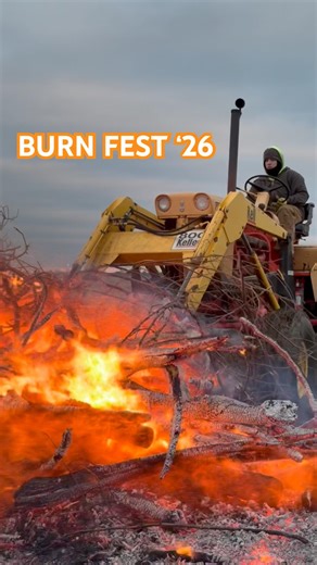 Burn Fest ‘26 #farming #tractor #tree #fire #bigtractorpower