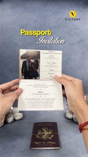 Passport Wedding Invitation – Destination Travel Theme Custom Invite