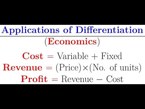 Application of differentiation in economics (cost, revenue and profit functions).