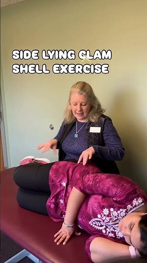 Side lying clam shell exercise for hip strengthening!💫 #exercise