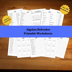 Algebra Refresher Practice Worksheets: 150 Pages, With Answer Key (digital Download) - Etsy