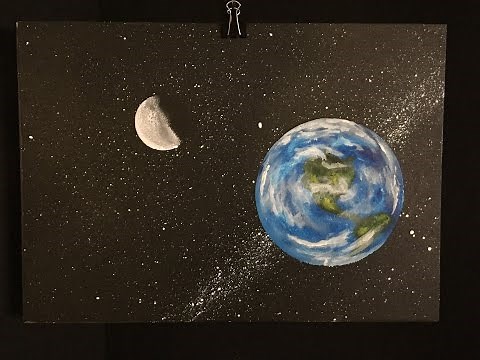 #88. How to paint planet earth (Tutorial) "Acrylic"