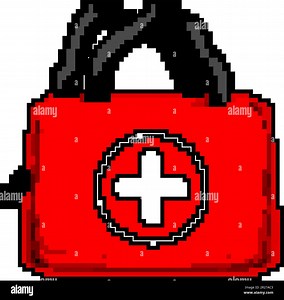 care first aid kit game pixel art vector illustration Stock Vector Image & Art - Alamy