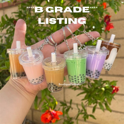 Custom ***B GRADE*** Boba Milk Tea Liquid Drink W/ Ice Keychain | Matcha Milk Tea Keychain | Taro Milk Tea Keychain | Boba Keychain - Etsy