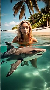 Woman Swimming With Sharks and loving it