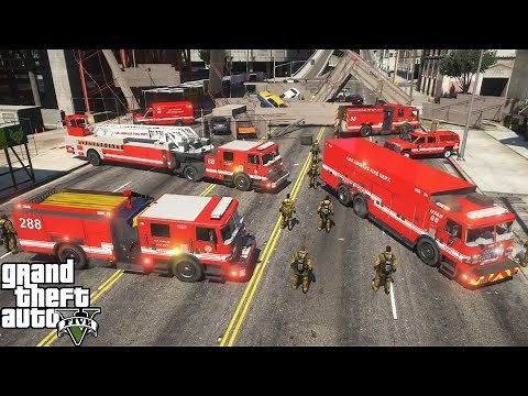 LAFD Urban Search & Rescue Responding To A Scaffolding Collapse in GTA 5