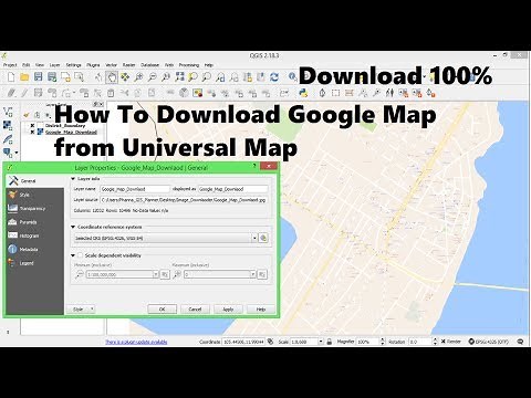 How to download google map from universal map download | Define project from QGIS
