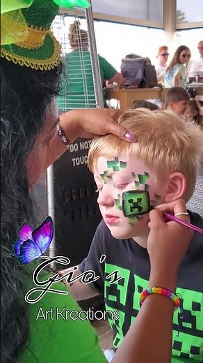 ⛏ Minecraft Creeper Face Paint Tutorial 🎨 #facepaintingtutorial #facepainter #facepainting