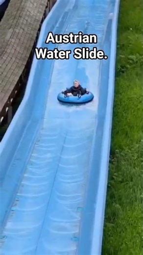 Crazy Water Slide Flume Ride in Austrian Theme Park
