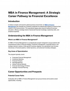 MBA in Finance Management_ A Strategic Career Pathway to Financial Excellence - SlideServe