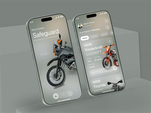Smart E-Bike Control App – Electric Vehicle UI