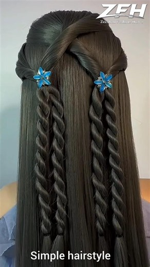 Easy Long Hair Hairstyle ✨ Beautiful & Elegant Hair Tutorial #shorts