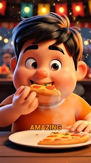 Gian Eats the Cheesiest Pizza Ever! 🍕 | Funny 3D Cartoon Food Short