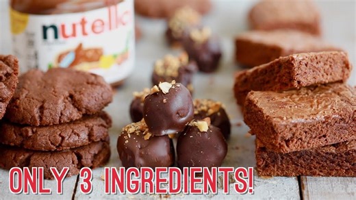 3-Ingredient Nutella Recipes: Brownies, Cookies & Truffles!