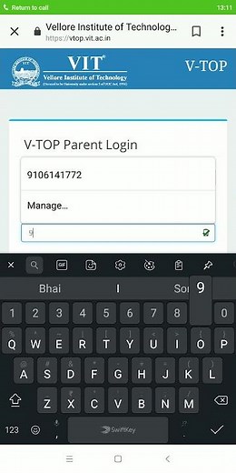 vtop parent login help for vit vellore students