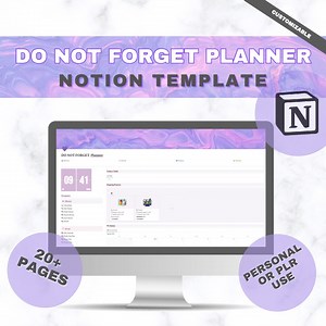 Notion Planner Template - Do Not Forget ADHD Planner, Aesthetic Notion Template, Notion Template Planner Dashboard, PLR Notion Template, NT - Etsy Australia