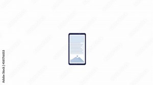 Animated multiple devices. Computer monitor, tablet and mobile phone. Flat cartoon style icon 4K video footage. Color isolated element animation on white background with alpha channel transparency