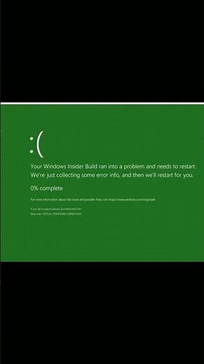 😱 rare show windows 11 green screen of death #shorts
