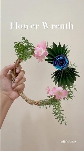 Aesthetic paper Bag Flower Wreath | Easy Upcycled DIY #shorts
