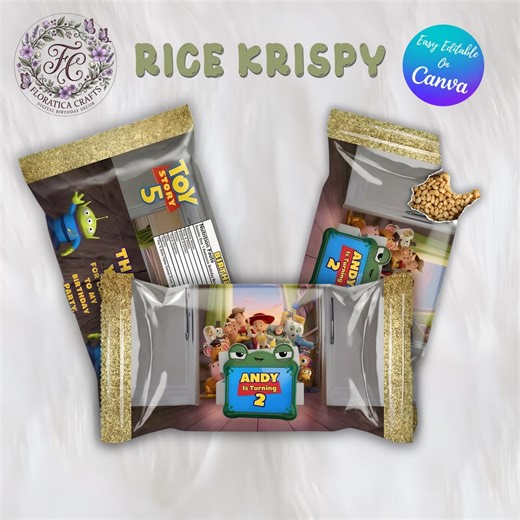 Toy Story Rice Krispy Labels, Woody Buzz Birthday Party Wrappers (Digital Download)