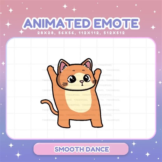 Animated Cat Orange Emote , Smooth Kitten Vtuber Streamer Vtuber Live Chat Vibe - Etsy