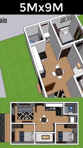 39K views · 465 reactions | Small House Design 5x9 Meter 2 Bed 1 bath | Just 4you | Facebook