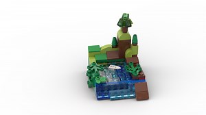 LEGO MOC-75889 11013 Landscape with boat and waterfall (Classic 2021)