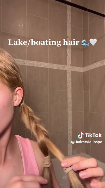 Easy lake/boating hair🌊🤍 #simplehairtutorial #lakehair #lakehairdontcare #hathair #hathairstyle #hairtutorial #hairstyle #hairstyletutorial #hairinspo #fypシ
