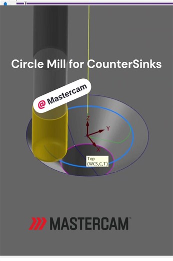 Circle Mill For Countersink #mastercam