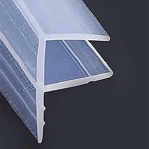 Shower Door Bottom Seal 1m Silicone Rubber Widen Frameless Glass Door Side Seal Strip for 6/25''(6mm) Glass to Stop Shower Leaks F Shape