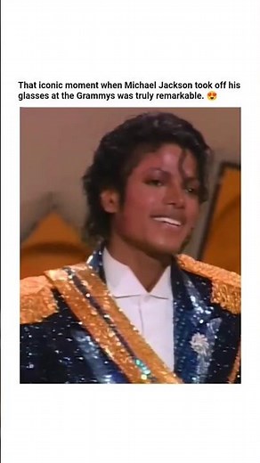 Throwback to the 1983 Grammys when Michael Jackson removed his glasses after winning multiple awards