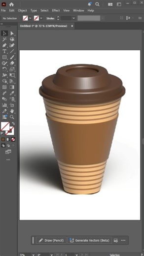 How To Make 3D Coffee Cup in Illustrator #shorts #viral #ytshorts