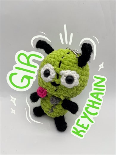 Green Dog Keychain | Handmade Crochet - Etsy