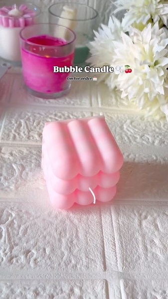 HandMadeBubbleCandle Making process at Home#bubblecandle #bubble #candlemaking #soywax #diy #shorts