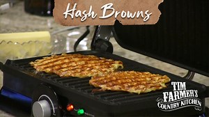Make some tasty hash browns from SCRATCH! Using your panini press for the perfect crisp on both sides. No flipping needed! | Tim Farmer's Country Kitchen