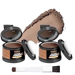 Root Cover Up Powder for Women - Medium Brown Hairline Powder for Bald Spots, Eyebrows, Beard Line, Light-Blonde Hair Fibers for Thinning Hair Shadow Powder 2 Pack