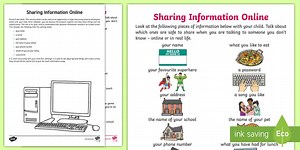 KS1 Sharing Information Online Discussion Activity Sheet