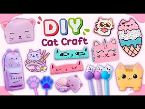 12 DIY CAT THEMED SCHOOL SUPPLIES - Create incredible cute things by yourself!