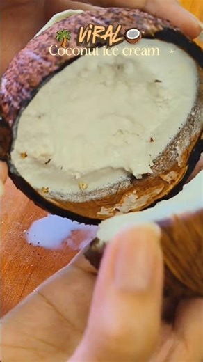 Viral Coconut Ice Cream 🥥🌴#coconuticecream #viralfood #summerdessert #foodreels #homemadeicecream