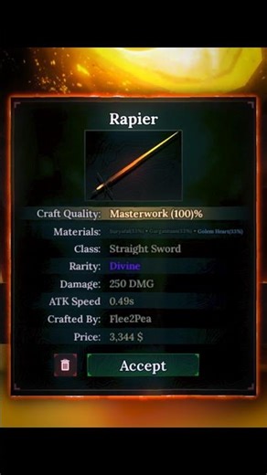 NEW BEST STRAIGHT SWORD RECIPE #theforge