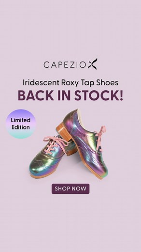 Sound on🔊🔊🔊 With signature Capezio Teletone® toe and heel taps to create a perfectly clear sound! Shop now for Capezio Iridescent Roxy Limited Edition Tap Shoes until stock lasts👍 #Capezio #RoxyTapShoes #Tapshoes #Premiumtapshoes #tappers #tapdance #tapping #tapdancefun #tapforfun #taproutine #tapreels #tapdancereel #taptone #asmr #asmrsounds #asmrvideo | Dancewear Central
