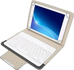 Portable Bluetooth Keyboard and Case Slim Shell Cover with Detachable Keyboard, Bracket, Built in Stand Securely Holds for 9.7in to 10.1in for iPd, for Tablet, for, for